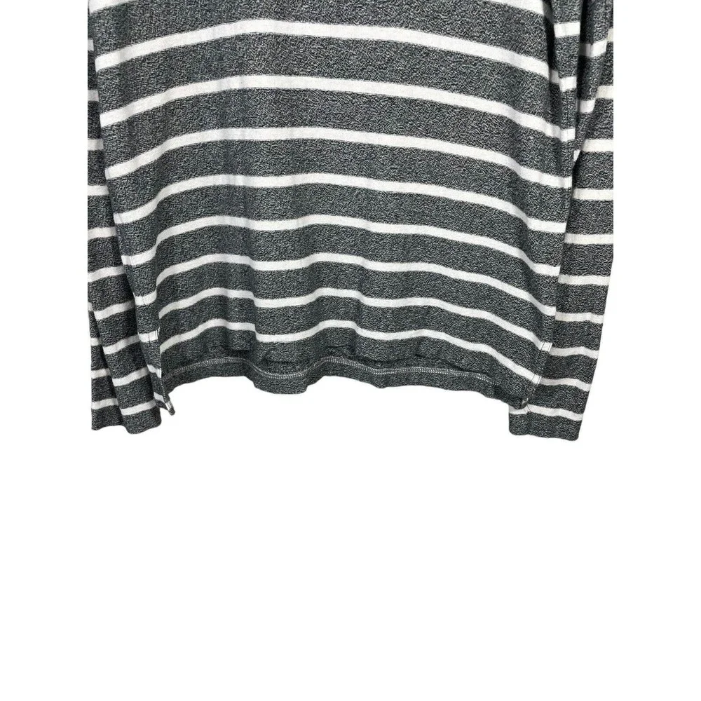 J. Crew Women's Size S Crewneck Sweatshirt Striped Grey White Long Sleeve Causal